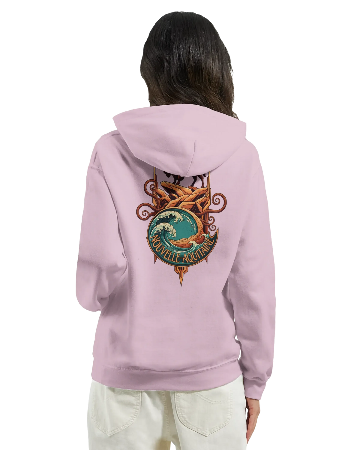sweatshirt à capuche qualité supérieure France avec design Nouvelle-Aquitaine à l'arrière