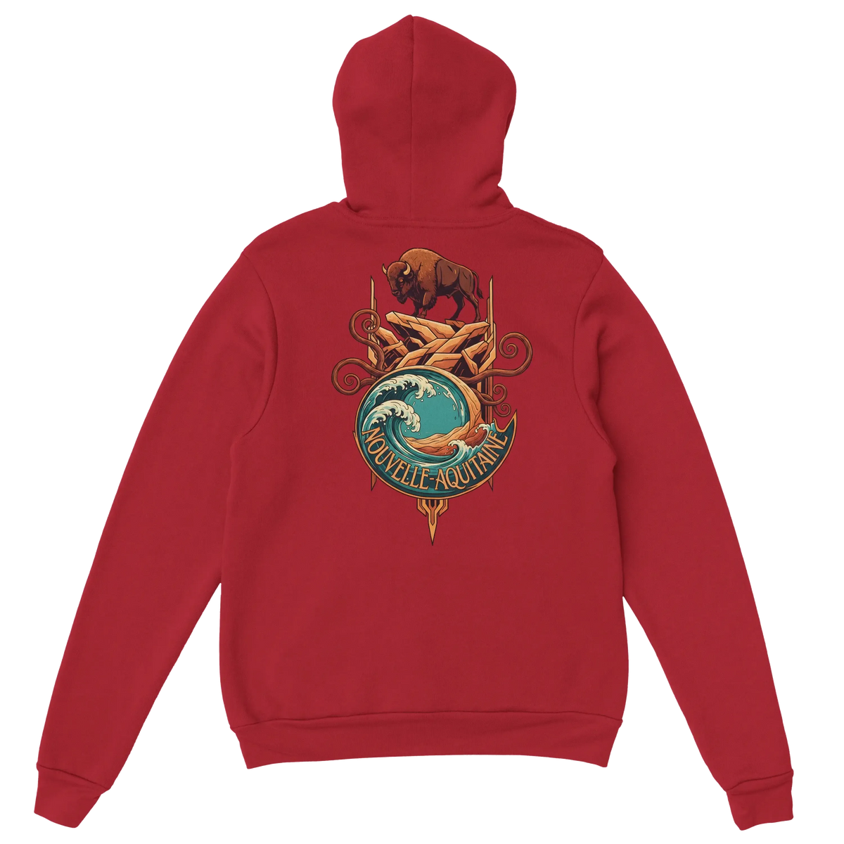 sweatshirt à capuche qualité supérieure France en rouge avec logo STYLE-FRENCH