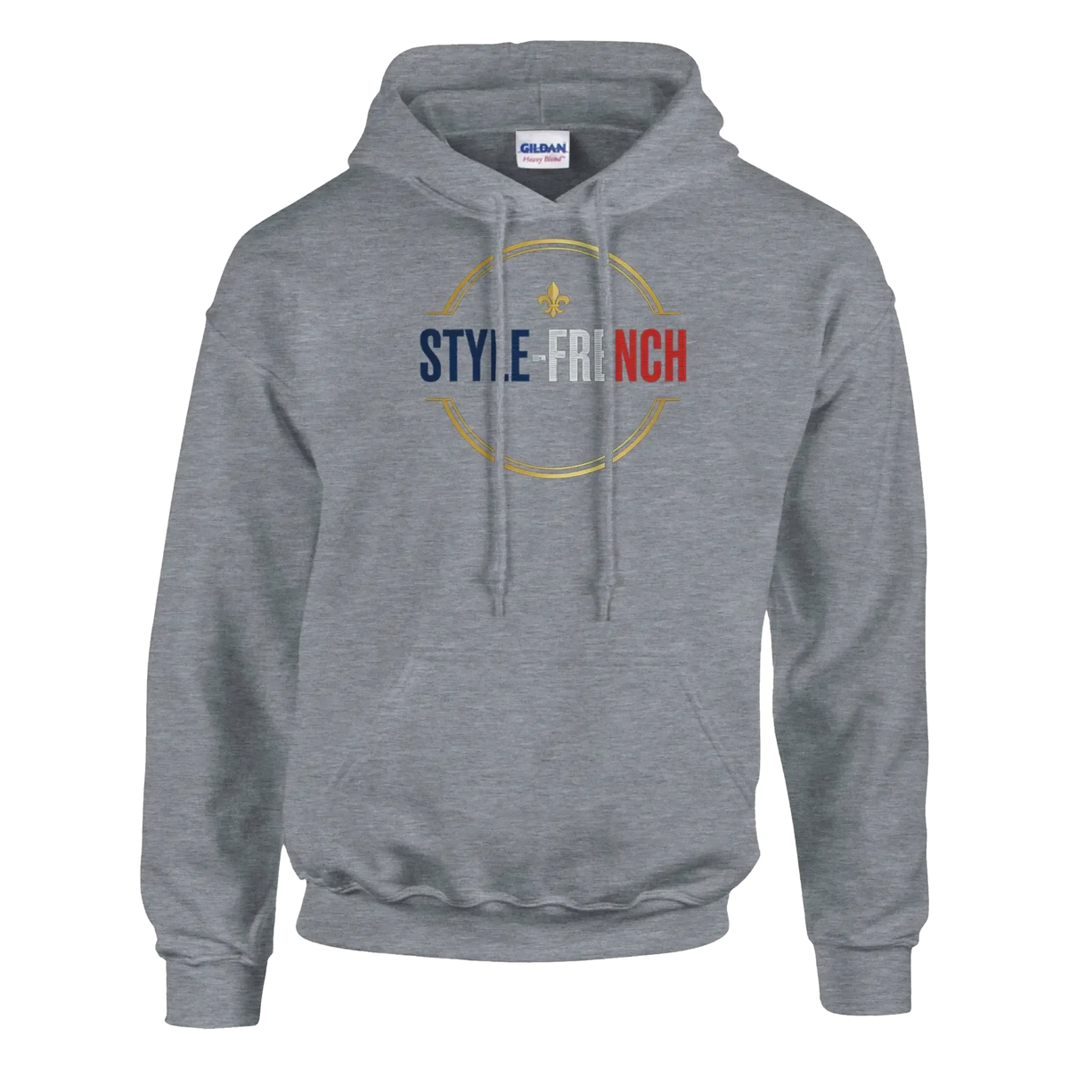 sweatshirt à capuche qualité supérieure France en gris avec logo "STYLE FRENCH"