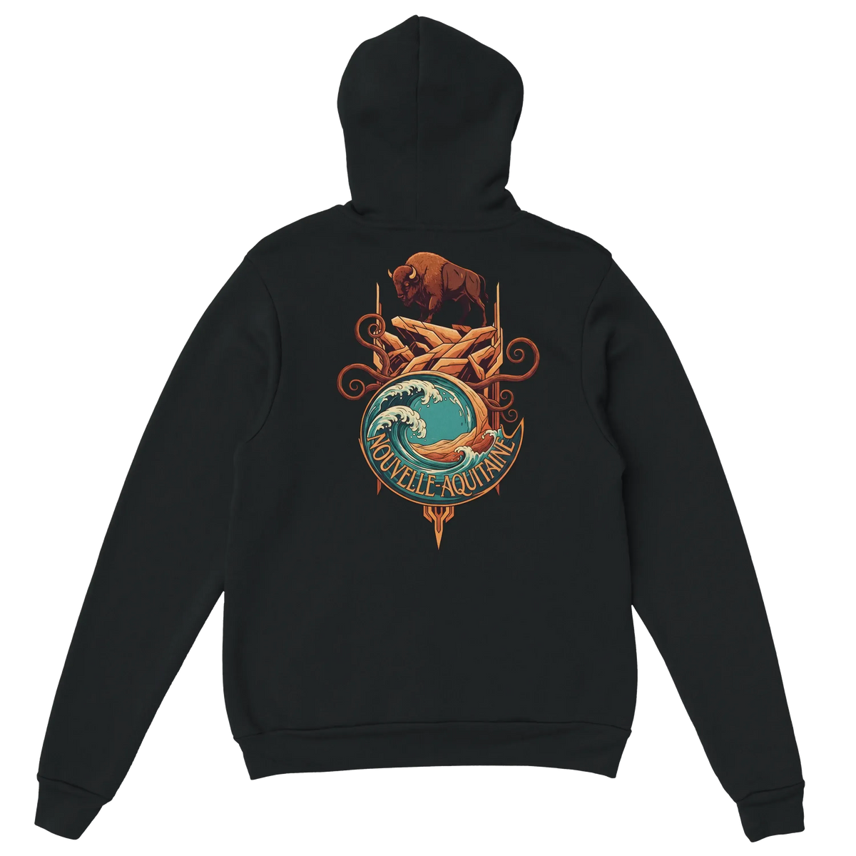 sweatshirt à capuche qualité supérieure France avec impression Nouvelle-Aquitaine au dos
