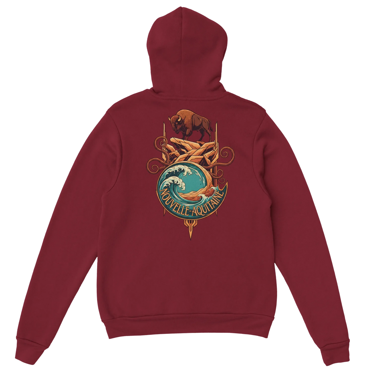 sweatshirt à capuche qualité supérieure France en couleur bordeaux avec design STYLE-FRENCH sweatshirt à capuche qualité supérieure France en couleur bordeaux avec design STYLE-FRENCH